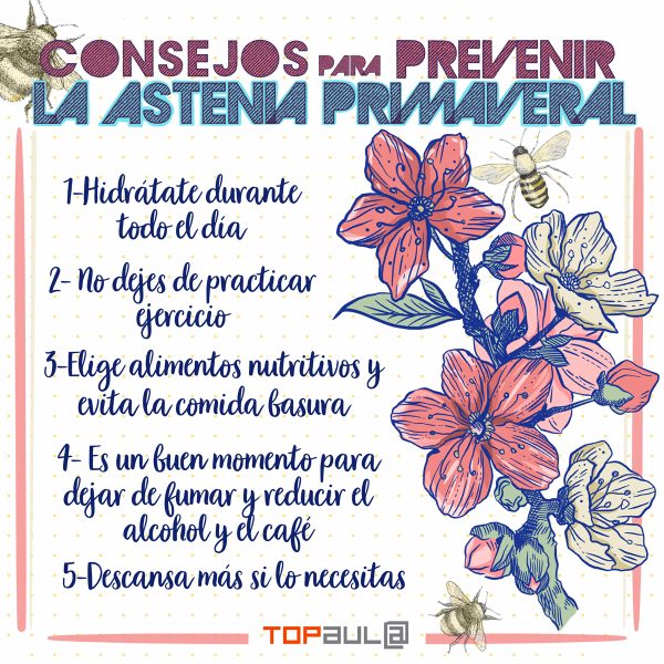 Infografía - Cómo prevenir a tiempo la astenia primaveral - www.topaula.com